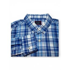 UNTUCKit Men's X-Large Blue White Plaid Long Sleeve Button Front Shirt